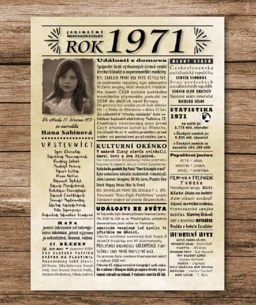 narozeninový plakát 1971