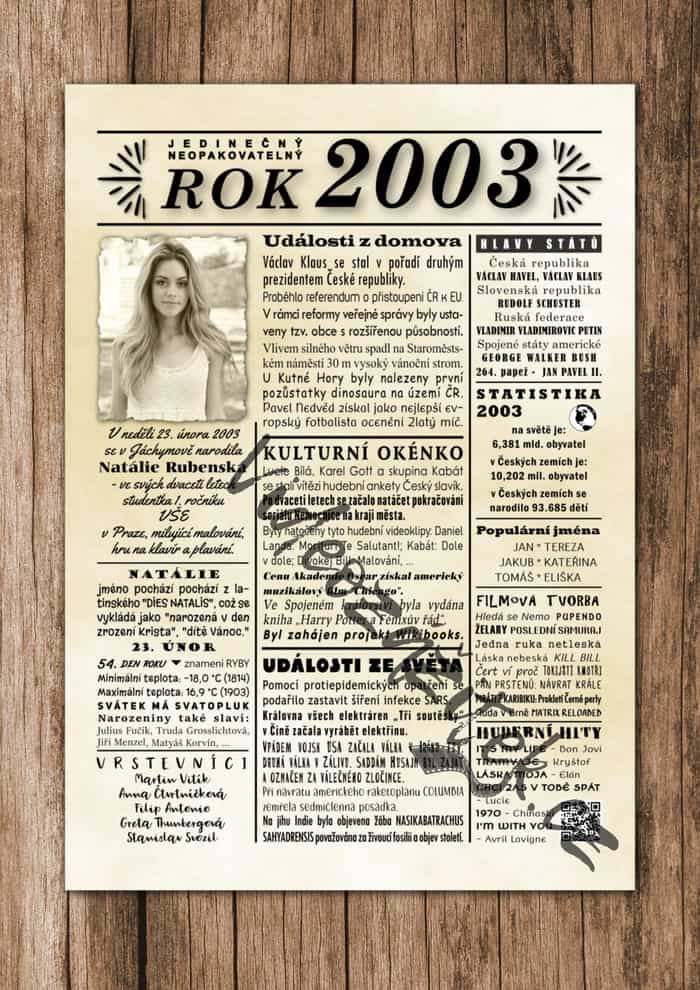 narozeninový plakát 2003