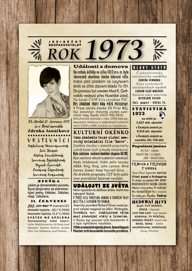 narozeninový plakát 1973