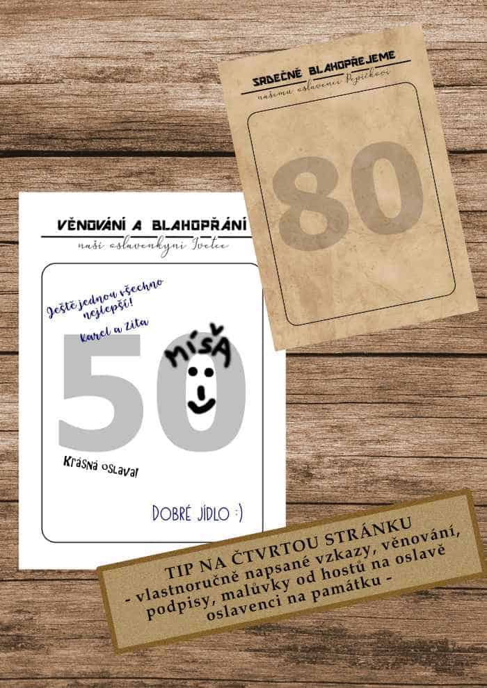 čtvrtá strana narozeninových novin