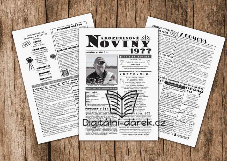narozeninové noviny ročník na přání