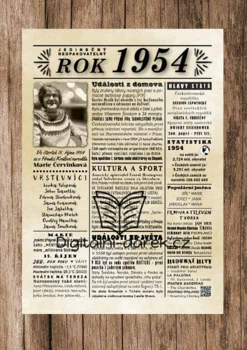 narozeninový plakát 1954