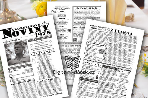 narozeninové noviny 1975 dárek k 50. narozeninám dárek k padesátinám