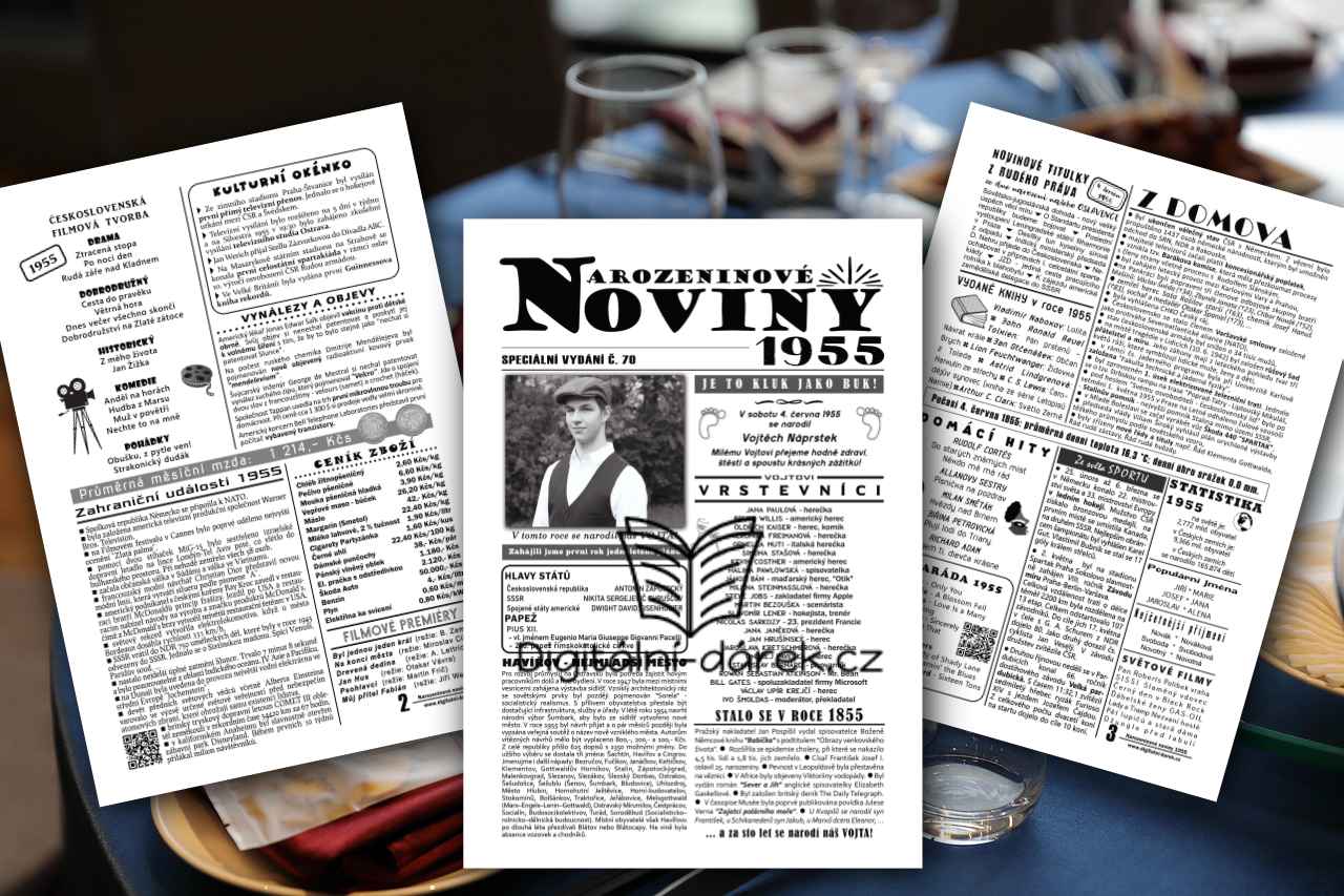 co se stalo v roce 1955 narozeninové noviny 1955 dárek pro babičku