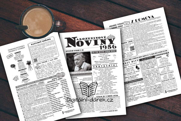 narozeninové noviny 1956 dárek k 70. narozeninám dárek pro babičku a dědu
