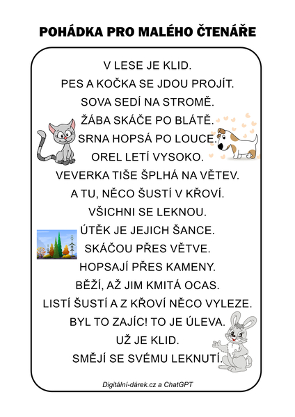 čtení pro prvňáčky