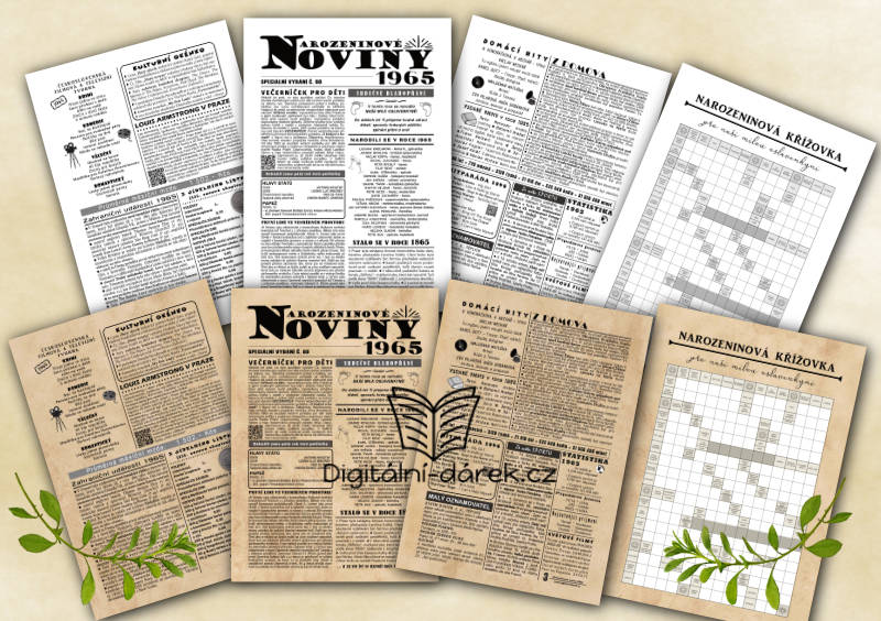 narozeninové noviny 1965 s křížovkou ke stažení ihned