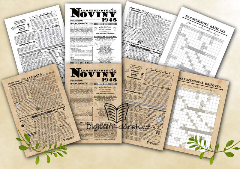 narozeninové noviny 1945 s křížovkou ihned ke stažení