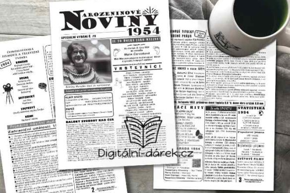 narozeninové noviny 1954 dárek k 70. narozeninám dárek pro babičku nebo dědu