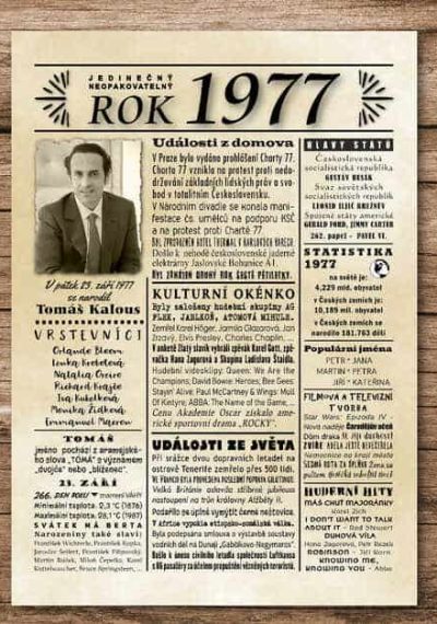 narozeninový plakát 1977