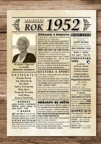 narozeninový plakát 1952