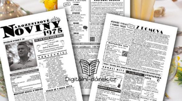 narozeninové noviny 1975 dárek k 50. narozeninám dárek k padesátinám